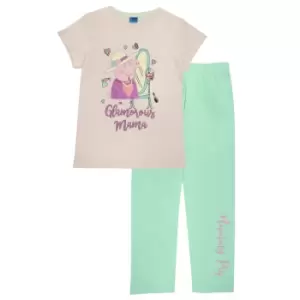 Image of Peppa Pig Womens/Ladies Mummy Pig Pyjama Set (S) (Pink/Turquoise)