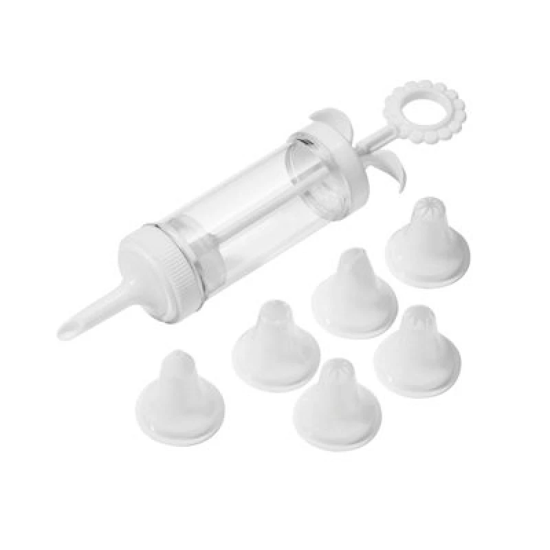 Image of Premier Housewares Hallie Plastic Cake Decorating Set With 6 Nozzles White