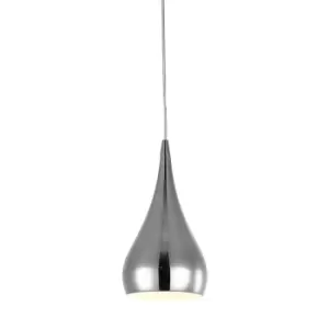 Image of Elba Dome Pendant Ceiling Light, Silver, 1x E14