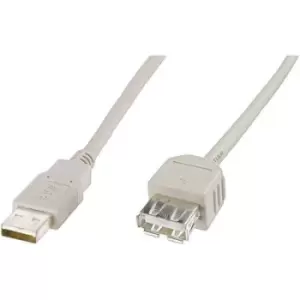 Image of Digitus USB cable USB 2.0 USB-A plug, USB-A socket 1.80 m Beige AK-300202-018-E