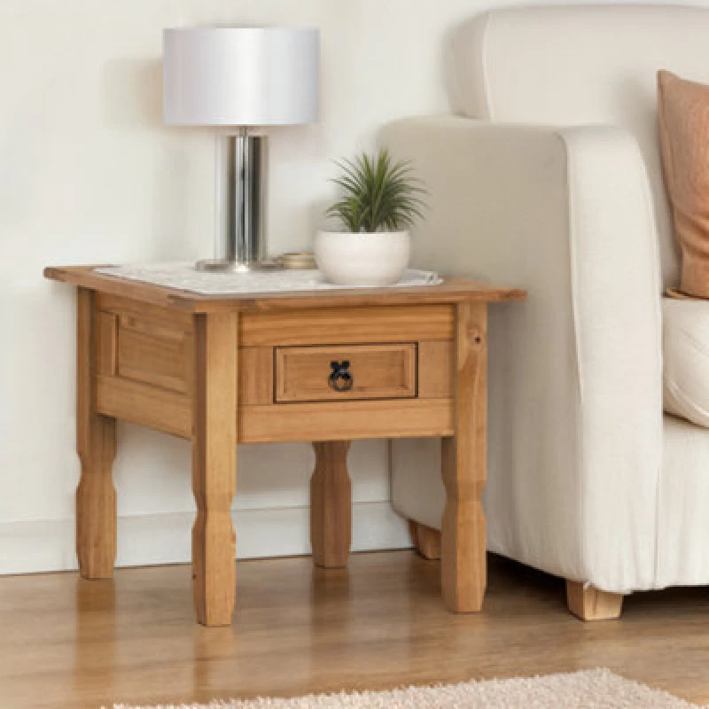 Image of MERCERS FURNITURE Corona 1 Drawer Lamp Table 5060335860347