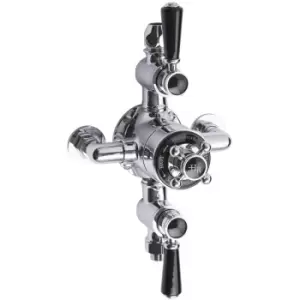 Image of Hudson Reed Topaz Black Triple Exposed Shower Valve