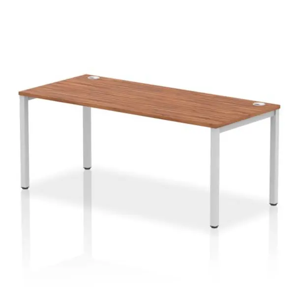 Image of Impulse Impulse Bench Single Row 1800 Silver Frame Office Bench Desk Walnut IMBS18WNTS