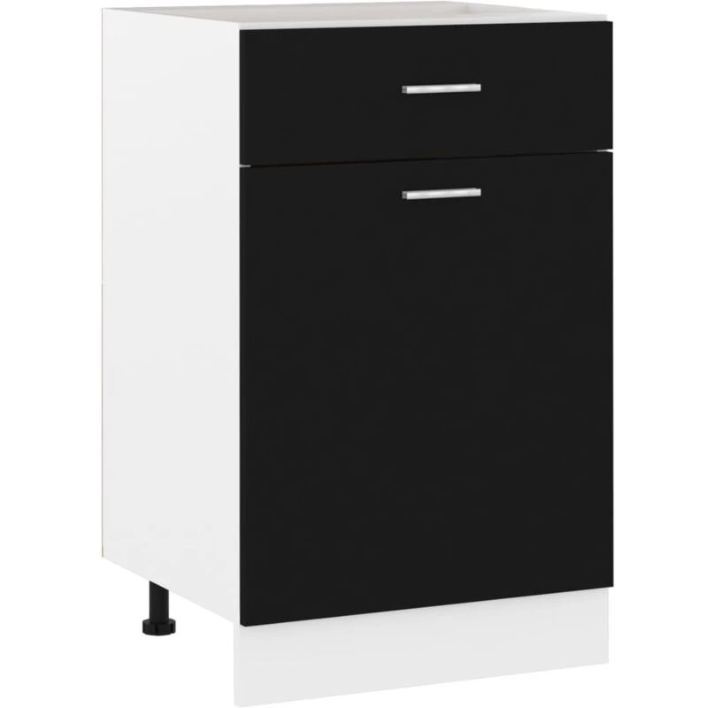 Image of VIDAXL Drawer Bottom Cabinet Lyon Black 50x46x81.5cm Engineered Wood Vidaxl 8720286132081