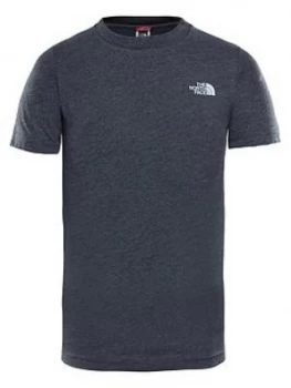 Image of The North Face Boys Simple Dome Tee Dark Grey Heather Size S7 8 Years
