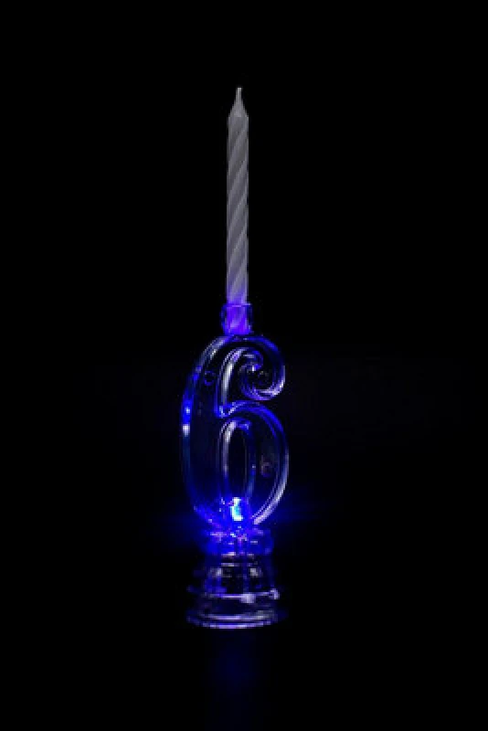 Image of Shatchi Birthday Candle Number 6 Flashing Colour Changing with 4 Candle Cake Decoration Multi unisex