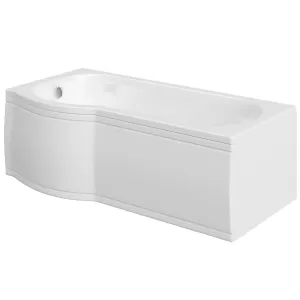 Image of Wickes Misa Compact P Shaped Left Hand Shower Bath - 1500mm