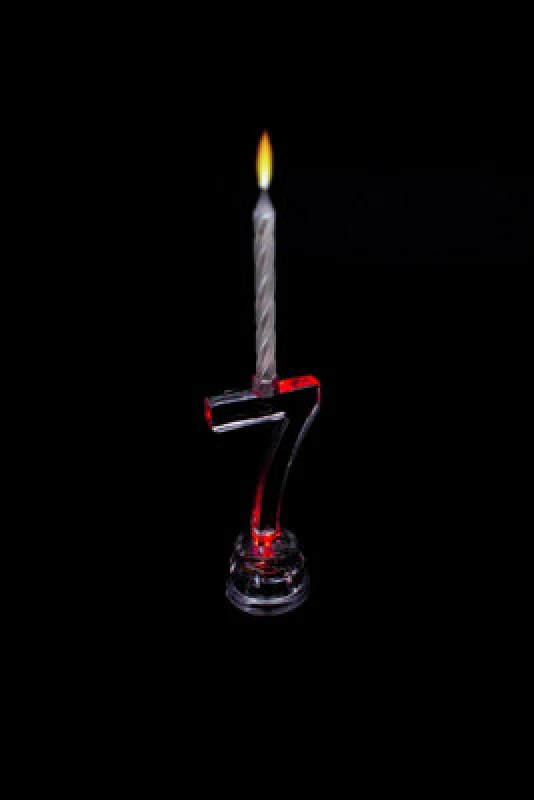 Image of Shatchi Birthday Candle Number 7 Flashing Colour Changing with 4 Candle Cake Decoration Multi unisex