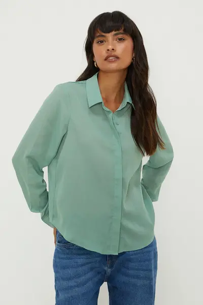 Image of Dorothy Perkins Slim Fit Shirt Khaki