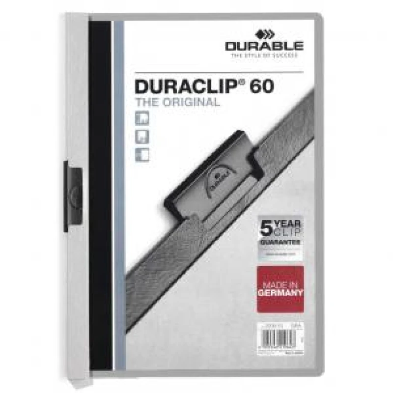Image of Durable DURACLIP 60 Sheet Document Clip File Folder - 25 Pack - A4 DRBE220910