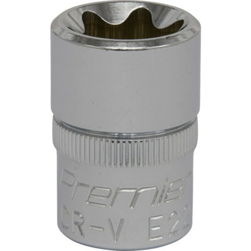 Image of Loops E22 TRX Star Socket Bit - 1/2" Square Drive - PREMIUM Drop Forged Head Knurled Multi