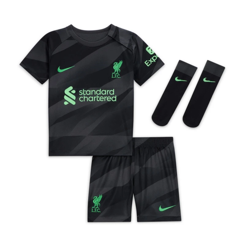 Image of Nike Liverpool Goalkeeper Home Babykit 2023 2024 - Black 3 - 6 Months