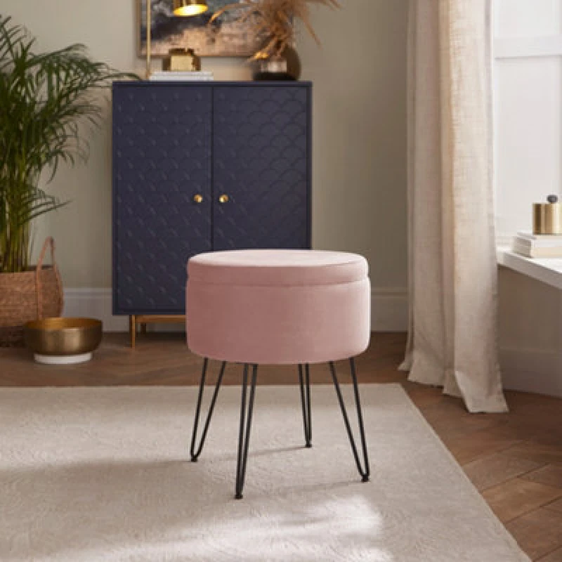 Image of Avery Velvet Occasional Storage Stool
