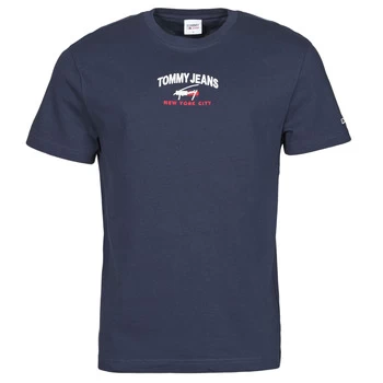 Image of Tommy Jeans TJM TIMELESS TOMMY SCRIPT TEE mens T shirt in Blue - Sizes S,M,L,XL,XS
