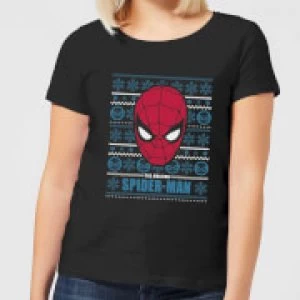 Image of Marvel Spider-Man Womens Christmas T-Shirt - Black - M