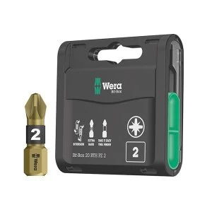 Image of Wera Bit-Box 20 BTH BiTorsion Extra-Hard Bits PZ2 x 25mm 20 Piece