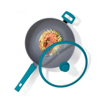 Image of Progress BW04959T Forged-Aluminium Non-Stick 28cm Wok - Teal