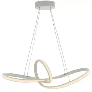 Image of LED Ceiling Pendant Light 31W Warm White Matt White Infinity Loop Feature Lamp