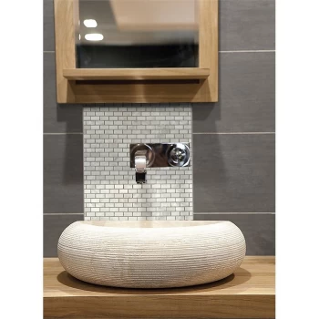 Image of HoM Carrera Brick Mosaic Tile - 305 x 305mm