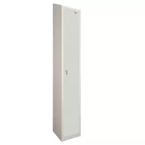 Image of 1 Door Locker, 450X450, Grey Carcass/Grey Doors, Sloping Top, Camlock
