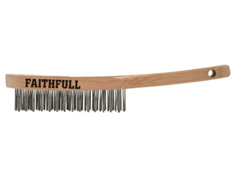 Image of Faithfull Heavy-Duty Stainless Steel Scratch Brush - 3 Row Fai680S3F