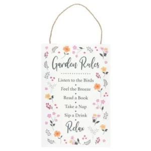 Image of 30cm Botanical Garden Rules Hanging MDF Sign