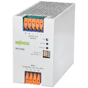 Image of WAGO 787-2742 Eco Three Phase 24VDC 20A DIN-35 Rail Power Supply Unit