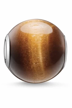 Image of Ladies Thomas Sabo Sterling Silver Karma Beads - Tigers-eye Bead K0045-045-2