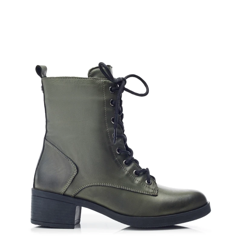 Image of Moda in Pelle Calia Heeled Ankle Boots - Green Green 4