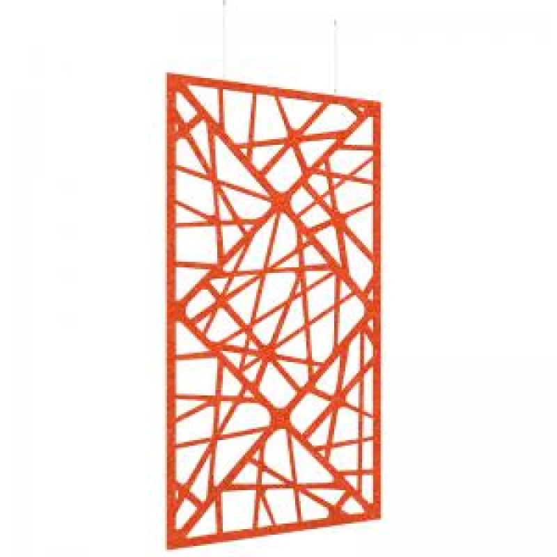 Image of Piano Chords Acoustic Patterned Hanging Screens In Orange H2400 x W1200mm with Hanging Wires And Hooks - Shatter
