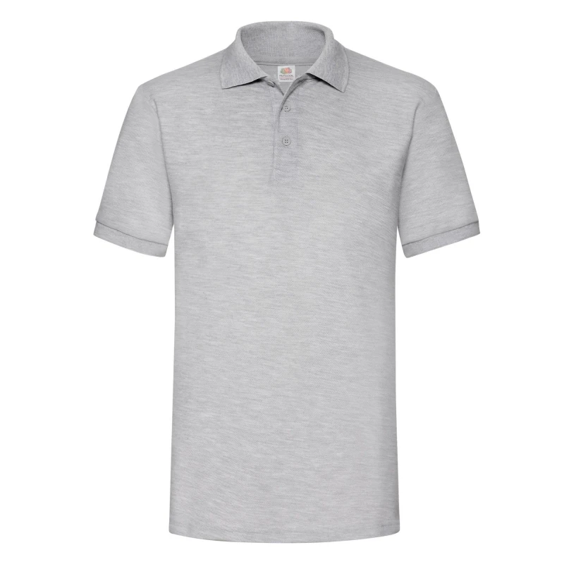 Image of Fruit Of The Loom Fruit of the Loom Men Heather Polo Shirt in Grey Size: Small Grey S Male 5063470441839
