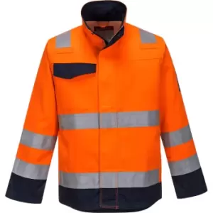 Image of Portwest MV35 Modaflame Hvo jacket Orange / Navy 2XL