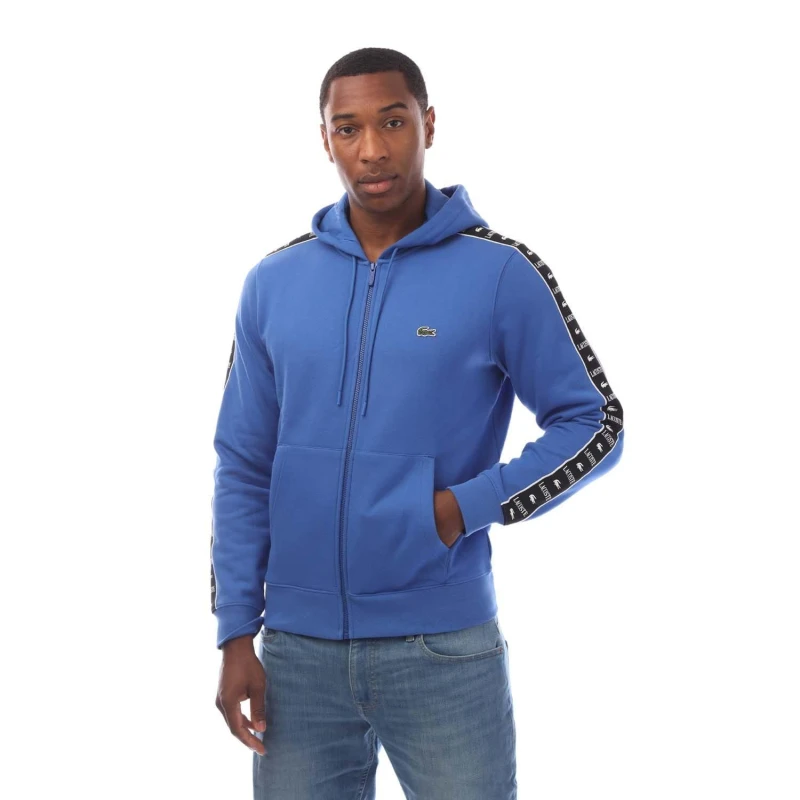 Image of Lacoste Zipped Jogger Hoodie - Blue Blue XS
