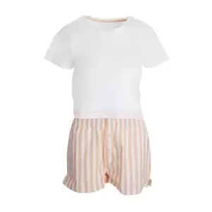 Image of Brave Soul Womens/Ladies Two Piece PJ Set (XS) (White/Pink)