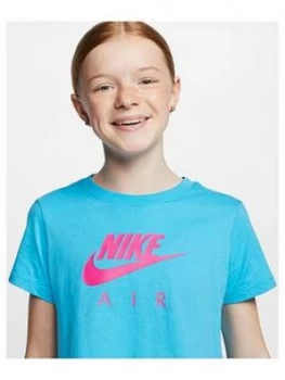 Image of Nike Air Girls Crop T-Shirt - Blue
