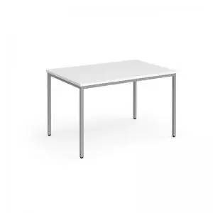 Image of Flexi 25 rectangular table with silver frame 1200mm x 800mm - white
