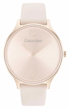 Image of Calvin Klein 25200009 Pink Dial Pink Leather Strap Watch