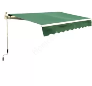 Image of HOMCOM Manual Retractable Awning, size (4m x 3m)-Green