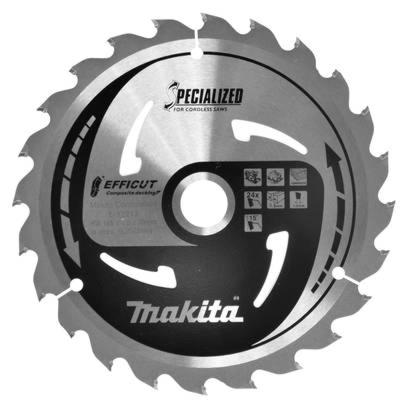 Image of Makita Makita E-12217 Circular saw blade 165 x 20 x 1.5mm Number of cogs: 24 E-12217