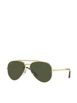 Image of Ray-Ban New Aviator Sunglasses - Gold