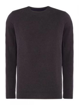 Image of Mens Barbour Pima Cotton Crew Neck Jumper Charcoal