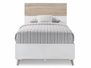 Image of LPD Stockholm 3ft Single White and Oak Wooden Bed Frame