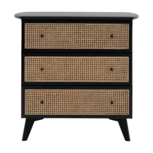 Image of Gallery Interiors Sawyer 3 Drawer Chest in Black & Natural
