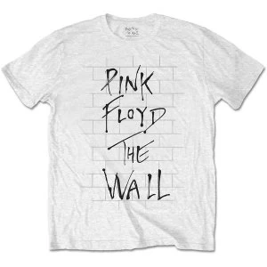 Image of Pink Floyd - The Wall & Logo Unisex Medium T-Shirt - White