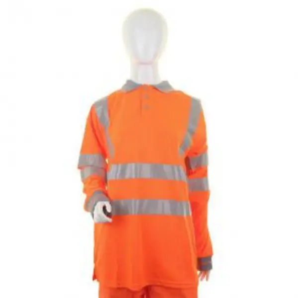Image of Beeswift LADIES Hi Visibility OR Long Sleeve POLO XS LPK28ORXS BESWLPK28ORXS