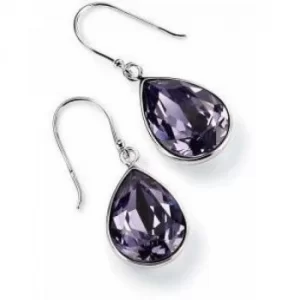 Image of Ladies Elements Sterling Silver Crystal Tear Earrings