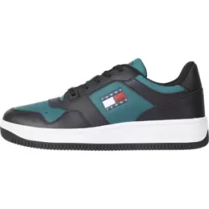 Image of Tommy Jeans Retro Leather Basket Trainers - Green