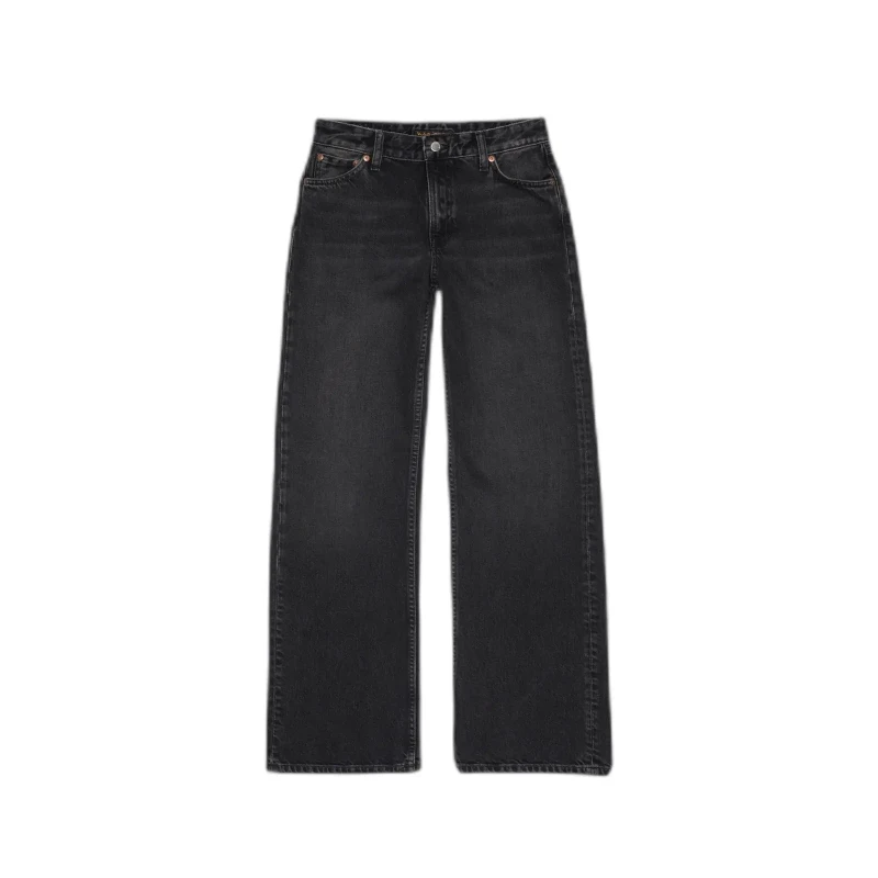 Image of Nudie Jeans Loose Womens Jeans Nudie Jeans Wide Heidi Slow Black Noir Female 28x30