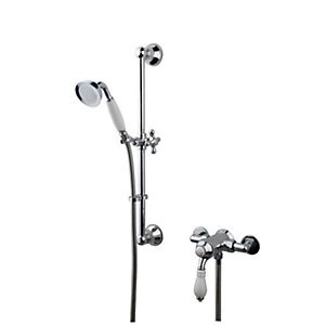 Image of Wickes Classic Manual Mixer Shower and Adjustable Riser Kit - Chrome/White