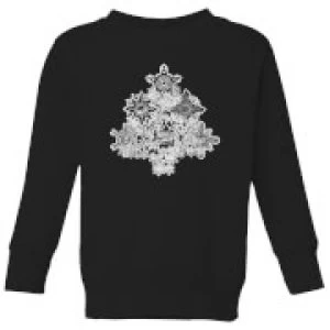 Image of Marvel Shields Snowflakes Kids Christmas Sweatshirt - Black - 5-6 Years